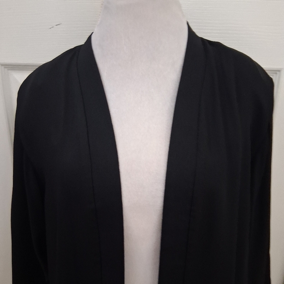 Women's Black Open Front Jacket - Picture 2 of 12
